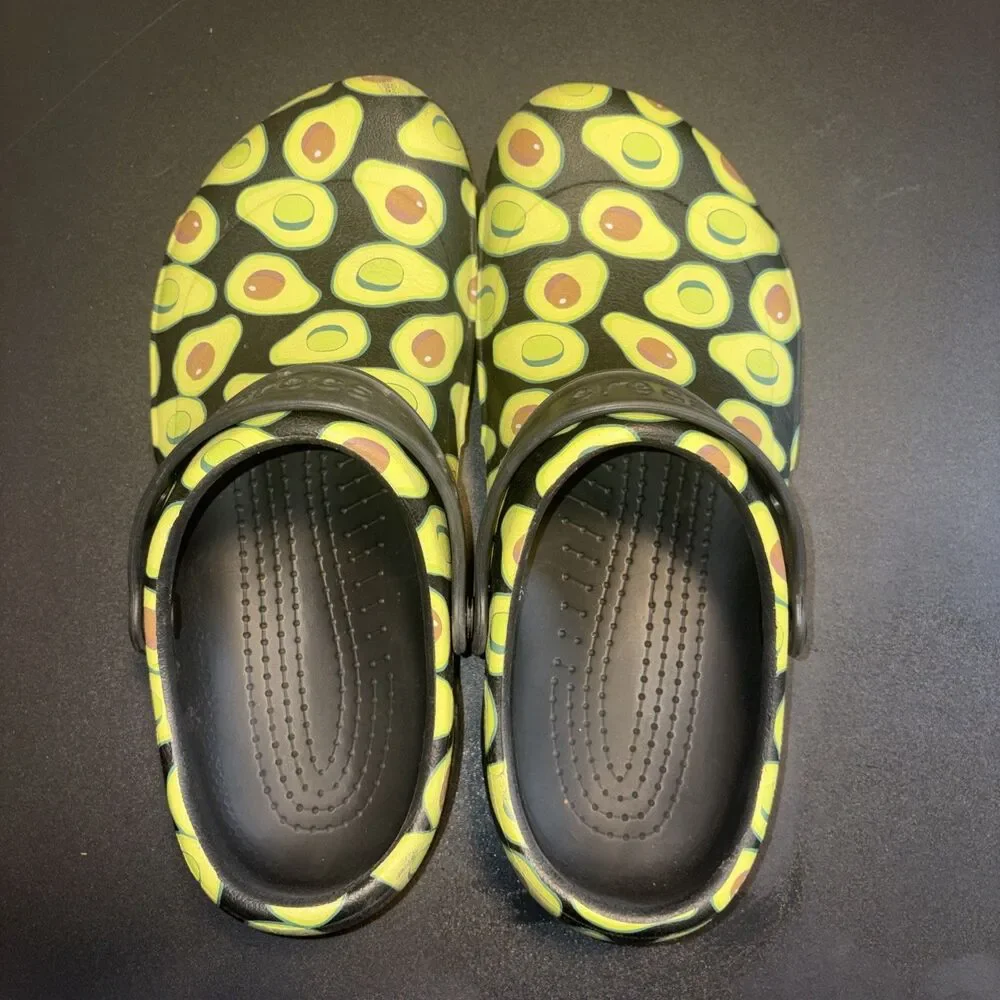 Avocado Crocs Men’s Size 11 Comfort, Footwear Novelty Clogs